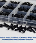Massive M3 And M4 Countersunk Screws Kit For DIY Projects And Electronics Includes 430 Piece Assortment, screws in compartments