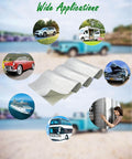 Collage of automotive heat shield applications including cars, vans, and engine bays; shows 12x12 aluminum-backed fiberglass insulation