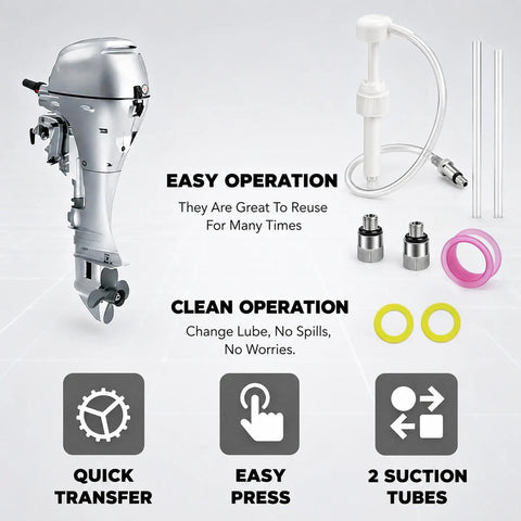 Lower Unit Gear Oil Pump For Marine Outboards And MerCruiser OMC 8cc Per Stroke Refill Kit with accessories and motor propeller