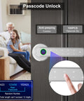 Close-up of 3 In 1 Smart Fingerprint Door Lock With Keypad And Mechanical Key Backup Auto Locks After Five Seconds