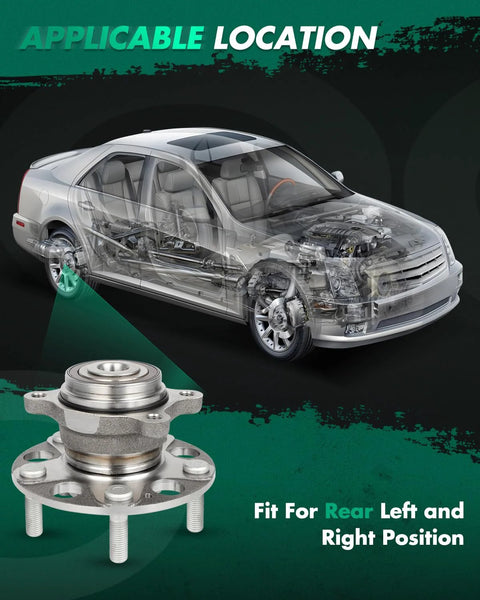 2 x Rear Wheel Hub And Bearing Assembly For 2006 to 2011 Honda Civic And 2006 to 2010 Acura CSX Non ABS 1.8L 2.0L 5 Lug