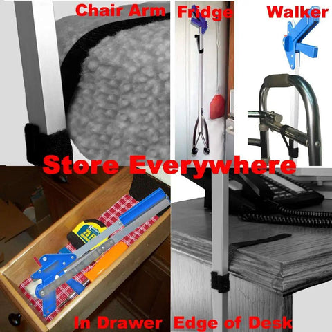 32 Inch Foldable Reacher Grabber Tool With Locking Handle, 4.5 Inch Jaws, Heat Resistant Silicone Tips, Lightweight Collapsible Grabber For Easy Reach And Pickups, 5lb Capacity, 2 Pack