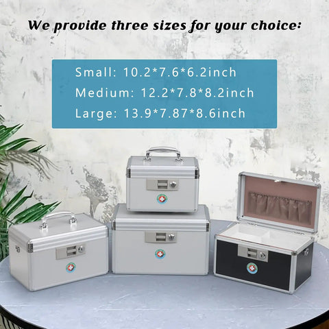 Lockable Medicine Storage Box With Key For Home And Outdoors On The Go This Durable Aluminum Safe Box Stores Meds And First Aid Gear