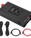 2000W Sump Pump Backup Workhorse With 12V 80Ah Battery Pure Sine Inverter Smart Auto Switch, showing inverter with battery cables.