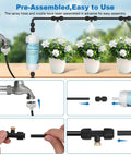 Plug And Play Outdoor Misting Kit 50 Feet Installation Free With Built In Water Filter 15 Brass Nozzles setup diagram