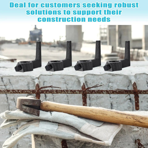 8 Pack Concrete Screed Brackets for Screed Bars and Lumber Beefy Iron Construction on construction site