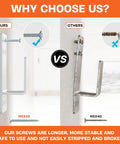Comparison of Heavy Duty 2x4 Door Barricade Brackets Set Of Two For Home Security White Built To Last Easy Install versus competitor