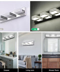 20 Inch LED Vanity Light Bar For Bathroom Over Mirror, 3 Light Chrome Fixture, 18W, 6000K Daylight LED in different room settings
