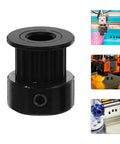 Upgrade Your 3D Printer Setup With This Durable Gt2 Aluminum Timing Belt Pulley Kit Featuring Precision Bearings For Smooth Motion And Reliable Performance On All DIY Projects Including Makerspace Creations. Black GT2 aluminum timing belt pulley, 5mm bore, for 3D printer motion systems
