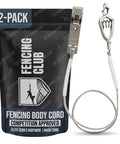 Pro Fencing Mask Cord Set For Foil And Saber, 2 Pack, Clear Wire with Elite Head Clamp, competition ready package.