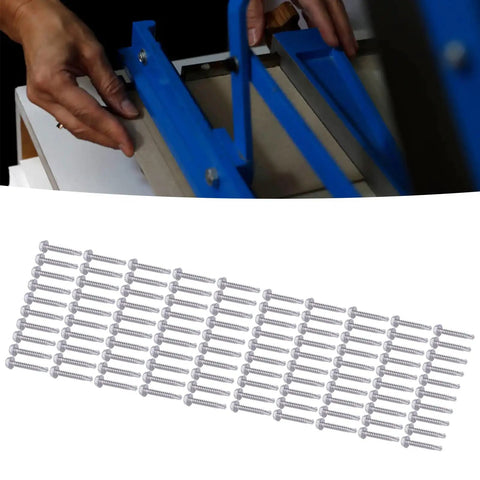 All Purpose Stainless Steel Self Tapping Screws Kit Hex Self Drilling Screws 4.2x32mm And 4.8x32mm 100 Pc Set shown on table with installation tool
