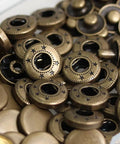 Heavy Duty Leather Snap Fasteners Kit With 24 Sets 15mm Antique Brass Metal Snap Buttons Press Studs Rivets And 4 Setter Tools