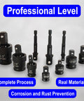 Rugged 10 Piece Impact Swivel Socket Set With CrMo Steel Includes Quarter Inch Three Eighth Inch And Half Inch Sockets Universal Joint