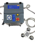 Heavy Duty Automatic Coolant Skimmer For Industrial Oil Water Separation Removes Tramp Oil And Floating Sludge To Extend Cutting Fluid Life 208-240V machine top view with controls and suction hoses.