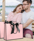 Medium Gift Bag With Handles For Every Occasion, 12.6x9.8x4.3 Inches Black Pink Gift Bag Includes Two Tissue Papers And One Card