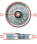 Solid Replacement Drive Idler Pulley Fits Ariens Gravely Models 08844200 And 08844251, measures 4.5 inches, black steel.