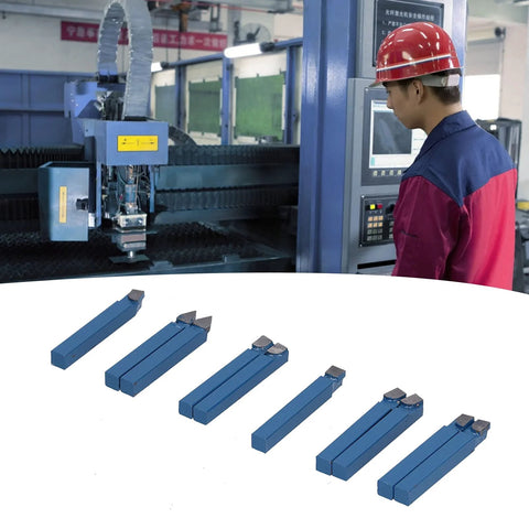 Baxnore 10-piece lathe tool set with 1/4 in shank carbon steel bits and carbide tips for CNC lathes