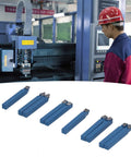 Lathe cutting tools set, 10 pcs, blue carbide-tipped bits for metal turning, boring, chamfering.