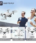 Compact Drone With 1080P HD Camera For Kid And Adult Friendly Live Video RC Quadcopter Altitude Hold Waypoints, gray, outdoors.