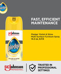 Pro Grade Furniture Polish Spray With Zesty Lemon Scent Bulk Six Pack Aerosol Cleaner For Sealed Wood And Hard Surfaces Killer Shine Work Ready Formula For Everyday Hustle Clean, 14.2 oz can.