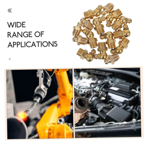Go To Tough Grease Fitting All In One Kit for automotive and heavy equipment with 45 and 90 degree nozzles in industrial use