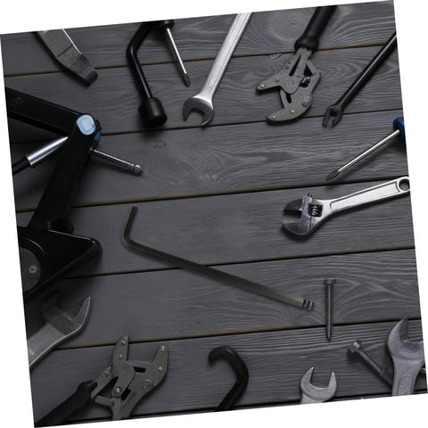 Super Cool L Shaped Hex Wrench Set With Ergonomic Grip And High Carbon Steel Build For Tough Bike Repairs And Home Fix-Ups That Reduce Hand Strain While Keeping Your Toolkit Rock Solid And Ready To Roll Anytime You Need It. L-shaped hex keys on dark wood