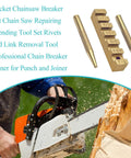 Pocket Chainsaw Breaker Kit 3 In 1 Chain Saw Repair Tool Set with rivet and link removal tools and chainsaw in action
