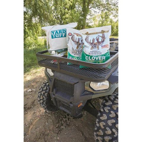 ATV Front Cargo Basket Luggage Carrier Rack Heavy Duty Steel 36 Inches By 17 Inches By 5.25 Inches With Side Rails To Haul Your Gear On Off Road Adventures