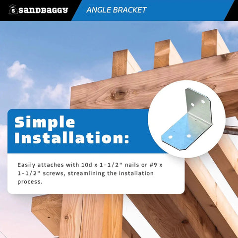 Heavy Duty 90 Degree Galvanized Angle Brackets Built From Workhorse 18 Gauge Steel With Knockout Rust Resistant Coating Ready For Pro Grade Diy Framing Shelving And Swift Home Fixes Bulk Pack Of 1000 installation on wooden beams