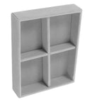 Premium Solid Go-To Velvet Jewelry Tray with four secure grid dividers in grey, perfect for organizing watches and bracelets.