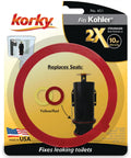 Premium Toilet Flush Valve Seal For Kohler Tower Style Toilets, red and yellow rubber gasket for leak repair.