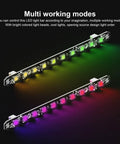 2 Pack 158mm RGB LED Light Bar For 3D Printers DC5V Colorful Light Strip With Easy Mount displaying red and green modes.