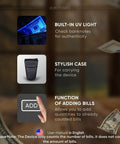 Portable Money Counter With UV Lamp Counts Bills Fast Up To 600 Banknotes Per Minute Lightweight Cash Counter For Home Office Or Small Biz Quick Counting Features