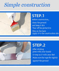Steps for applying Rock Solid Self Adhesive Waterproof Membrane Roll, showing cleaning and pressing application process.