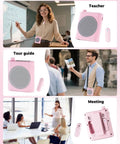 Wireless Voice Amplifier For Teachers With Magnetic Lavalier Microphone Bluetooth Portable Rechargeable Speaker in use