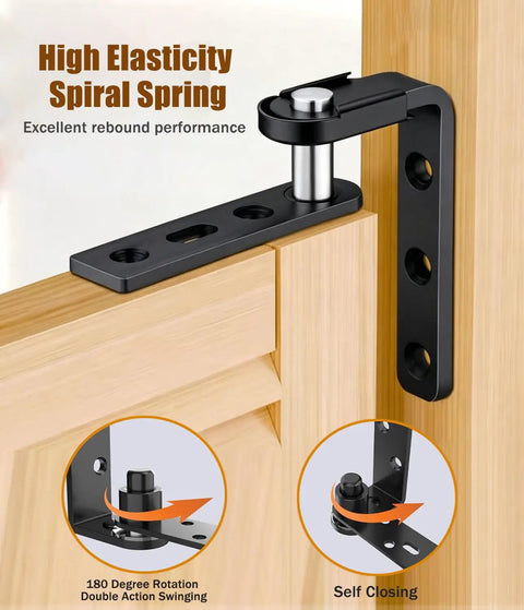 Top Shelf Heavy Duty 304 Stainless Steel Double Swing Door Hinges with high elasticity spiral spring for self closing.