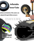 Inflatable InnerTube shown with 10 ply cord, nylon thread, and steel wire details for Straight Up Tough Caster Set Of Four With Big Time Pneumatic Rubber Tires And Swivel Brakes For Badass Floor Friendly Rolling Legit Smooth Ride Wheel Assembly.