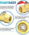 Brass Ball Valve One Quarter Inch NPT Female To One Quarter Inch NPT Female Air Compressor Line Shut Off Switch Pipe Fitting details
