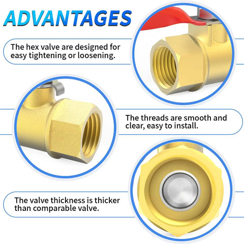 Brass Ball Valve One Quarter Inch NPT Female To One Quarter Inch NPT Female Air Compressor Line Shut Off Switch Pipe Fitting details