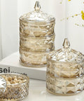 Premium Clear Glass Canisters For Coffee And Sugar, decorative jars with lids, showcasing stylish kitchen storage.