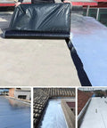 User applying Heavy Duty Aluminum Foil Bitumen Tape Self Adhesive Roof Leak Repair Waterproof Underlayment Membrane on flat surface.