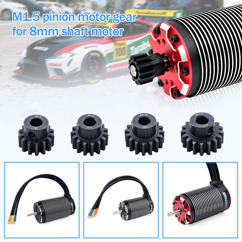 Pinion Gear Set M1.5 14T 15T 16T 17T 8mm Shaft Steel For RC Cars 1 To 5 1 To 6 1 To 7 1 To 8 1 To 10 Fits Traxxas Arrma HSP HPI Axial Losi Brushed Or Brushless Motors