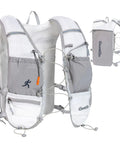 Unisex Hydration Running Vest With Adjustable Chest Straps, Lightweight Nylon Gear For Marathon, Jogging, And Hiking, 1.5L Water Bladder Not Included, 200g Lightweight Build, Gray Color
