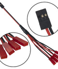 Four Piece JR Y Harness Wire Splitter Set 7.87 Inch JR Male To JST Female Y Cable For Servo Receiver Extensions