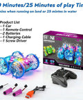 Amphibious Remote Control Monster Truck For Kids, 2.4GHz RC Car With LED Lights, 4WD All Terrain Stunt Vehicle, box, and accessories