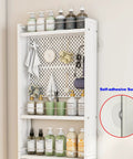 Behind-Door Organizer Cabinet Shelf Rack With Two Pegboard Panels for garage and garden tool storage, shown wall-mounted