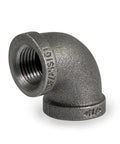 6 Inch 90 Degree Malleable Iron Elbow Fitting With Female Threads Black Finish For High Pressure Systems 150 Lb Rated Rugged
