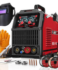 Four In One Multi Process Welder For MIG TIG MMA And Stick Welding Dual Voltage 110V And 220V with helmet and gloves