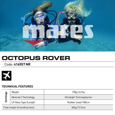 Rover Compact Scuba Diving Second Stage Octopus Regulator With Vortex Assisted Design used underwater by two divers