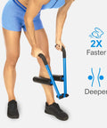 Roller Therapy Kit With Lever Action Pressure Control being used on legs for deep muscle relief